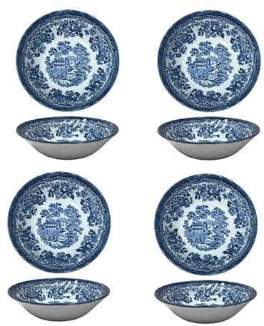 Churchill Royal Wessex Tonquin Blue Chelsea 6 Oatmeal Bowl - Set of 4, Made in England
