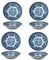 Churchill Royal Wessex Tonquin Blue Chelsea 6 Oatmeal Bowl - Set of 4, Made in England