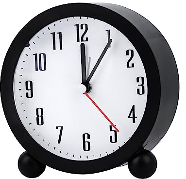 talifoca Wecker Analog Leise Ohne Ticken, Klein mit Lauter Alarm mit Licht, Nachtlicht, Geräuschlos, Batteriebetrieben, Einfache Bedienung
