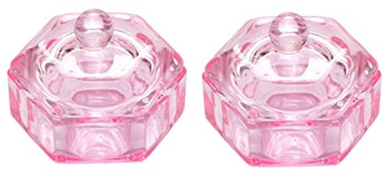 FOMIYES 2 Piezas Copa De Cristal Para Uñas Vaso Para Uñas Tarro De Cristal De Uñas Taza De Líquido Acrílico Para Uñas Cuenco De Cristal De Uñas Herramientas De Manicura Vidrio Clavo