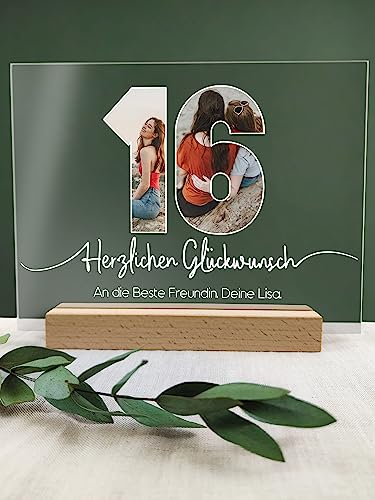 16 Geburtstag - Foto Acryl Tafel - 16 Geburtstag Dekoration, Geschenkideen zum 16 Geburtstag, 16 Geburtstag Mädchen, 16 Geburtstag Junge, 16 Geburtstag Geschenk, 16. Geburtstag, 16 Geburtstag Deko