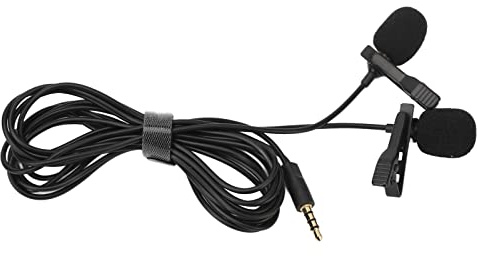 Lavalier-Ansteckmikrofon, 20 Hz–16 KHz, 3,5 Mm Stabiler Kragen-Ansteckmikrofon, Doppelkopf für Besprechungen