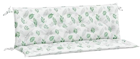 vidaXL Gartenbank Auflage 2 STK., Sitzkissen für Gartenmöbel Terrassenmöbel, Wasserabweisendes Sitzpolster, Sitzauflage Bankauflage, Blattmuster Stoff