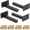Faankiton 4 Pezzi Staffe per Mensole Industriale, Staffe per Scaffali Industriali, Supporto di Metallo Galleggiante, Supporto per Mensola Pesanti 20 mm di Spessore, Capacità di Carico: 40-60Kg (15CM)