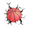 VIERSHU Basketball Deko Durchbruch Wand Wandtattoo Basketball Kinderzimmer Junge 3D Basketball Poster Wandsticker Jugendzimmer Jungen Schlafzimmer Sticker