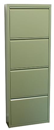 ebuy24 Pisa Schuhschrank mit Klappen/Türen in Metall grün (50x140x16 cm)