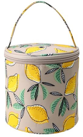 Coopay Kleine Garnaufbewahrungstasche, Häkeltasche, Stricktasche, Stricktasche, Wollhalter für Anfänger, für Amigurumi-Häkelprojekte, Garnhalter für 100 g Garnknäuel, zitronengelb, Modern