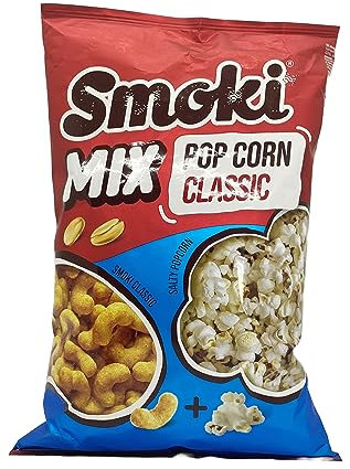 Delicia crujiente: SMOKI POPCORN MIX 90G - Salado y delicioso - 12 piezas en un paquete