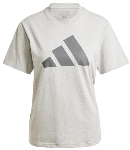 adidas Damen PWR 3 Graphic Tee, MEDIUM Grey Heather, M