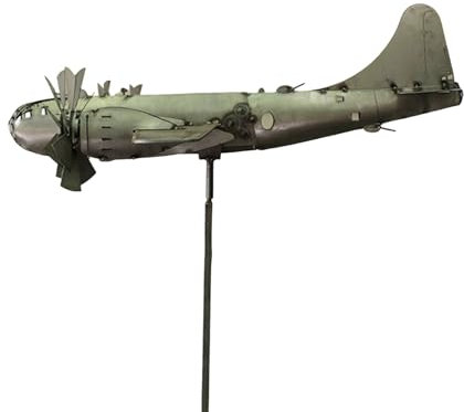 Windrad Flugzeug Windmühle Exquisite Form Rostfreies Metall Flugzeug Windmühle Dekorative Flugzeug Spinner Gartenstecker Geburtstagsgeschenk Hängender Anhänger