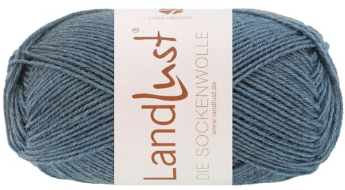 LANA GROSSA Landlust die Sockenwolle 50g | Klassisches Sockengarn in edlen Melangefarben aus 80% Schurwolle (Merino) & 20% Polyamid | 50g waschmaschinenfest zum Stricken & Häkeln | 210m Garn FB1604
