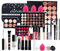 Alles in Einem Make-Up-Set mit Lidschatten Palette Lipgloss Pinsel, 30 Stück All in One Make up Geschenkset, Komplettes Kosmetik Schmink Starter Kit mit Schminktasche für Frauen Mädchen Beauty