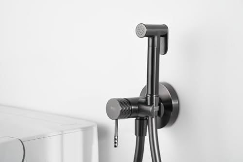 MICE - Grifería monomando empotrada para bidé hecha de latón -Ducha higiénica empotrada y monomando Grifo bidet empotrado Black Gun Metal RDG053/BGM