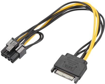 sourcing map 15 Pin to 8-Pin(6+2) Male Graphics Card Cable PCI-Express Power Adapter Cables Converter 220mm/8.7 Inch
