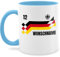 Tasse Tassen 325ml - 2024 Fussball EM Fanartikel - Deutschland Trikot mit Name und Nummer Germany - 325 ml - Hellblau - fußball-fanartikel fussballtasse fußball german mug personalisierte