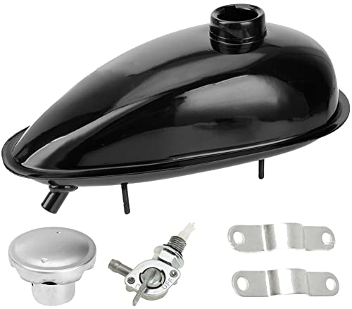 Slakerbe 2L Benzintank aus Metall, Fahrrad geändert Kraftstofftank Reserve kompatibel für 49CC, 66CC, 80CC Motorrad oder Fahrrad Reservekanister Benzinkanister