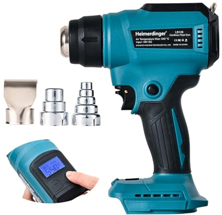 Cordless Heat Gun Compatible with Makita 18V Battery, Max 1202°F Heavy Duty Hot Air Gun with Overload Protection,Fast Heating for Crafting, Shrink Tubing,Vinyl Wrap