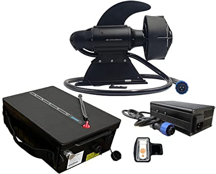 USKI Elektromotor mit Batteriefach Elektroflosse Stand Up Paddle Board Schubmotor E Flosse SUP Surf Kayak Power FIN