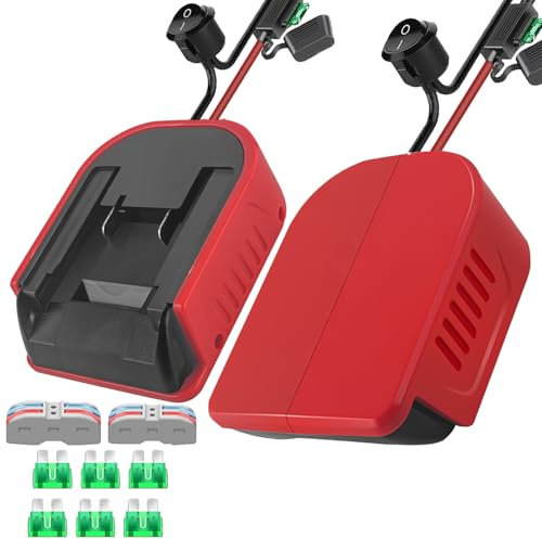 2 Packs Power Wheel Adapter for EINhell 18 V Battery Power Wheels Battery Converter with Fuses & Wire Clamps, 14AWG Wire, Power Connection for DIY RC Car Toy, Robotics and RC Truck