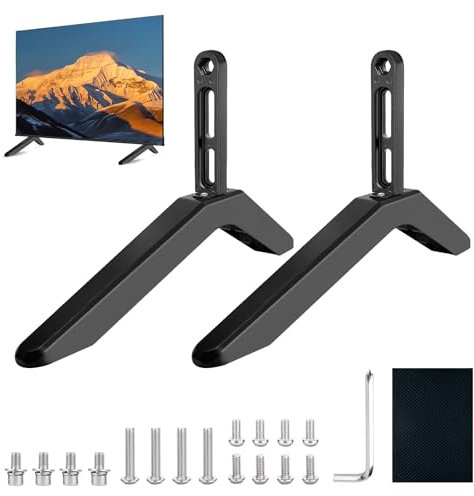 Pckobever Universal TV Stand Legs,TV Leg Replacement TV Pedestal Feet Stand Holder For 22-65 Inch LCD LED Plasma Flat Screen, Table Top Replacement Pedestal Riser Base Stand Holds Up to 100 Lbs