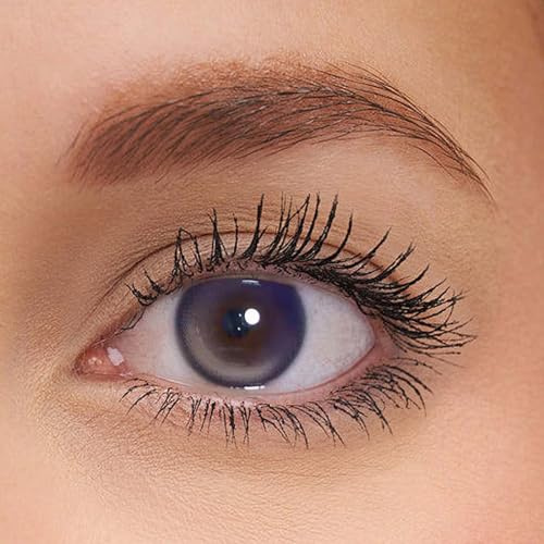 Sehr stark natürlich deckende lila Kontaktlinsen Violetter Mond + Behälter, 1 Paar (2 Stück), DIA 14.00, mit Stärke, 0.00 Dioptrien Kontaktlinsen (-3.00 Dioptrien,Violetter Mond)