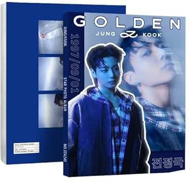 KPOP BTS JUNGKOOK 37A245-JK Fotoalbum mit Peripheriegeräten, goldfarben