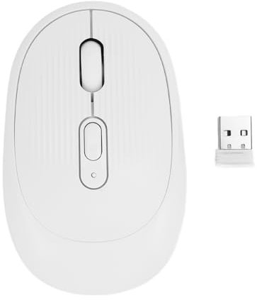 Annadue WirelessMouse, 2,4 G Leise Computermaus mit USB Empfänger, 800 1600 2400 DPI, Tragbare Kabellose Mäuse für Chromebook Laptop PC (White)