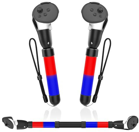 Tyasoleil Accessories for Quest 3S, Handle Attachments Compatible with Quest 3S/3, Gorilla Tag Long Arms Beat Saber VR Sticks Dual Extensions Grips for Playing VR Games (A Model)