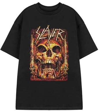 Slayer The Final Campaign Eagle Logo Graphic Tee | Retro Black Short Sleeved Shirt with Eagle Print for Metalheads | Casual Rock Band Tee for Him