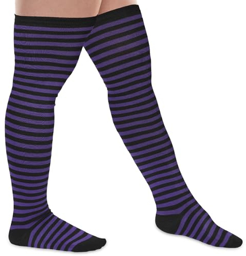 BBTO Calzini Lunghi a Righe Sopra Ginocchio | Calze Alte Colorate a Righe, Sopra Ginocchio, Ideali per Feste di Carnevale, Natale e Costumi a Tema