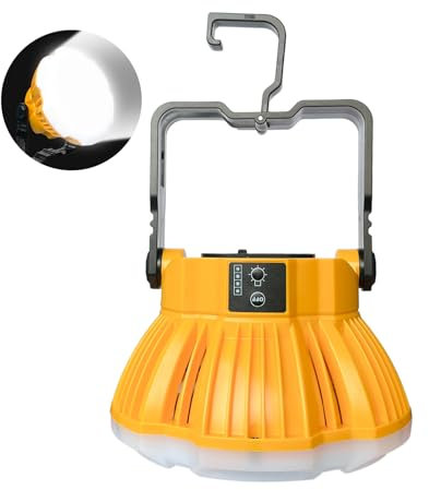 Gruecoinno 18V LED Camping Lantern for Dewalt 18v Battery, 24W LED Work Light for Emergency and Hurricane,Camping, Hiking, Fishing(Battery Not Included)