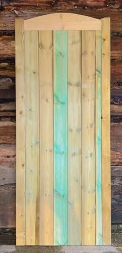 Wooden TVG Dome Garden Gate Pedestrian Gate Wooden Pressure Treated-6 FT (180cm High x 90cm Wide x 5cm Deep)