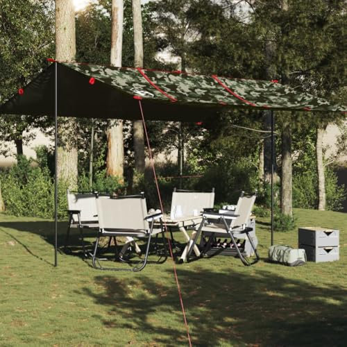 Homgoday Lona de Camping Impermeable Camuflaje 451x420 cm Lona Sombra Exterior Lona para toldo Lona Camping