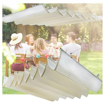 Retractable U-Shaped Wave Sun Shade Awning Canopy - Outdoor Telescopic Pergola Cover for Balcony & Deck - 1.5m Wide Wave Net Awning Protection