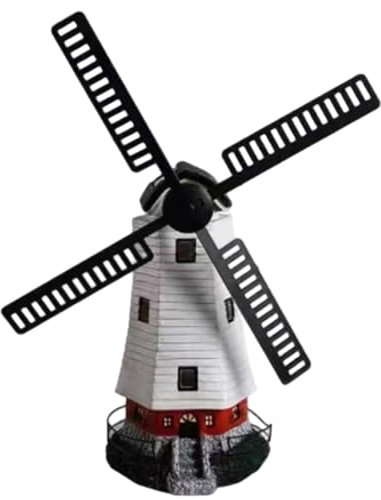 Lighthouse Solar Light, 13 Inch 360° Rotating Lighthouse Solar Light Outdoor, Waterproof Resin Garden Windmill for Garden, Yard, Parks, Patio