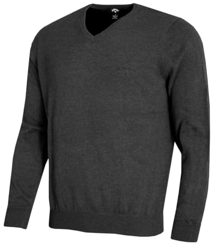 Callaway Golf Mens Ace Long Sleeve Sweater - Charcoal Heather Tonal - XXL
