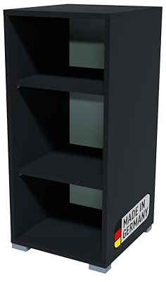 BadeDu Veer Regal in Anthrazit – 35 x 77 x 38 cm, 3 Fächer, Zeitloses Design und praktischer Stauraum, stapelbar und universell einsetzbar – Made in Germany