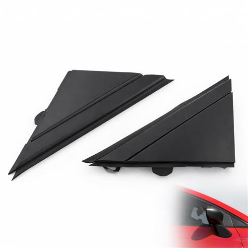 Rynplex Cache Triangle pour Fiat 500, Moulure Rétroviseur Gauche Droite ABS | Deux Pièces Noires, Remplacement 1SH16KX7AA 1SJ85KX7AA 1SD00KX7AA, Plaques Latérales de Porte, Habillage Extérieur Automobile