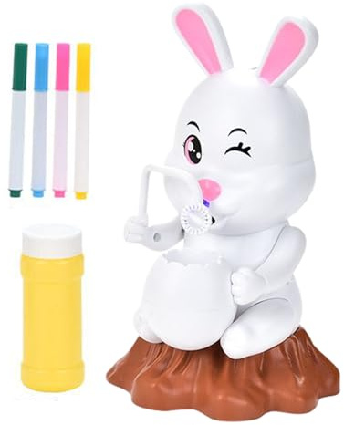 Blasenmaschinen für Kinder, Blasgerät mit Hasen-Design, auslaufsicher, Mini-Blasenmaschine zum Selbermachen, für Geburtstage, im Freien, als Gastgeschenke für Hochzeitsfeiern