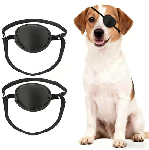 Cache-œil pour chien – Housse de protection pour blessures, récupération post-opératoire, bandeau réglable pour petits chiens et chats (2)