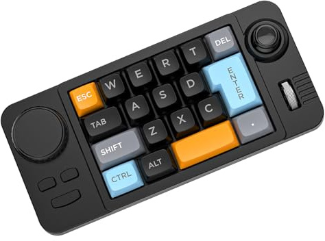 sodeber Clavier mécanique Personnalisable Petit Clavier à 19 Touches Joystick programmable Commandes à Double défilement Éclairage Couleur Clavier programmable