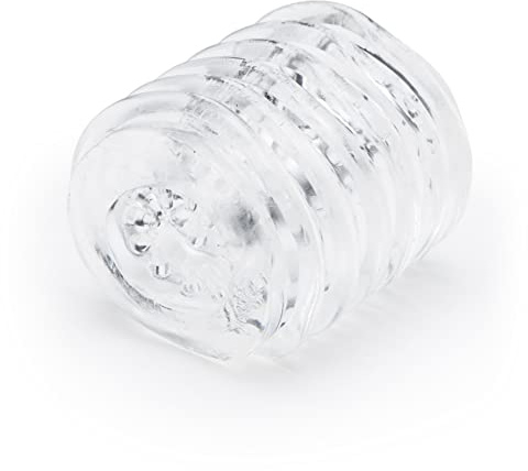 Lovehoney Head Master Male Masturbator - 2.5 Inch Double Textured Stretchy Open Ended Stroker - Male Sex Toy - Self Pleasure Sex Toys for Men - Waterproof - Clear | Double Textured Stretchy and Open Ended, Male Sex Toy, Self Pleasure Sex Toys for Men, Waterproof