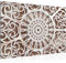Runa Art Wandbilder Mandala Abstrakt Bild XXL Wohnzimmer Schlafzimmer Beige Weiss Orientalisch 120 x 80 cm 3 Teilig 109631a