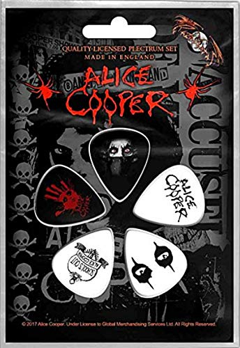 Rock Off Alice Cooper Eyes Plektrum Pack - Gitarrenplektrum Set - 5 Stück - Schwarz