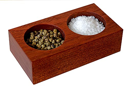 Salt and Pepper Pinch pots, salt cellars,seasoning set, handmade from eco-friendly Sapele hardwood.