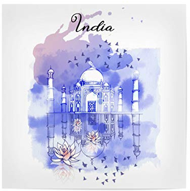 artboxONE Poster 20x20 cm Städte India hochwertiger Design Kunstdruck - Bild Illustration Illustration Indien