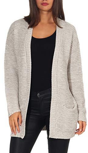 VERO MODA Damen VMNO Name LS Cardigan NOOS 10183605, Light Grey Melange, S
