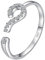 Ringe 925er Silber Damen Fragezeichen mit Zirkonia Eröffnung Ringe Offen Verstellbare Schwanz Ringe,Geburtstag/Jubiläum Geschenk für Frauen