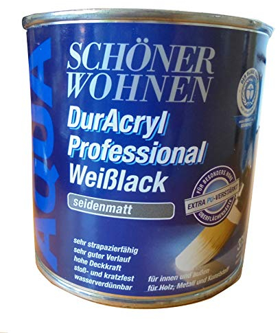 Schöner Wohnen 375ml, DurAcryl Professional Weißlack weiß seidenmatt, für innen und außen