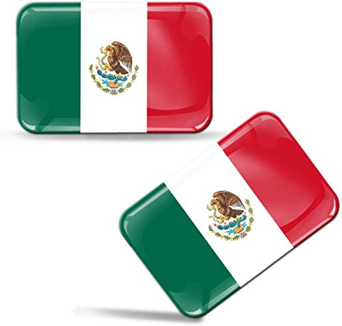 Biomar Labs® 2 x Aufkleber 3D Gel Silikon Stickers Mexiko Flagge Land Staat Nationalflagge Mexikanische Fahne Mexico Flag MX Auto Motorrad Fahrrad Fenster Tür PC Tablet Laptop F 120